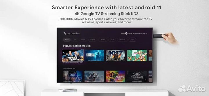 Смарт тв приставка Стик Mecool KD3 2/8 Google TV