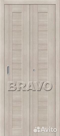 Складная дверь Браво Эко шпон Cappuccino Melinga