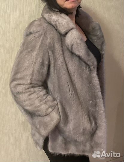 Норковый полушубок, голубая норка, 44-48р