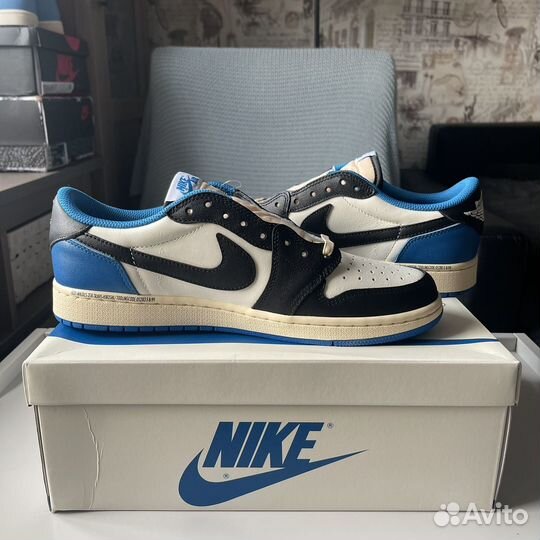 Кроссовки nike air jordan 1 low travis fragment