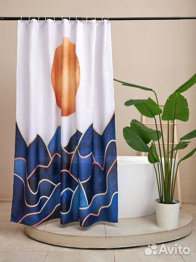 Штора для ванной тканевая новая