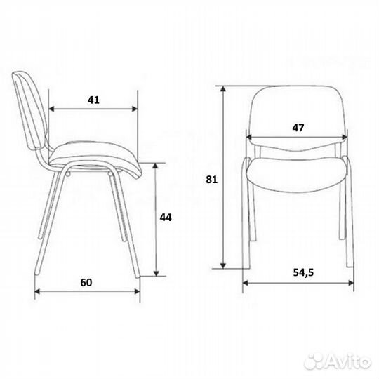 Офисный стул изо (ISO) чёрный новый