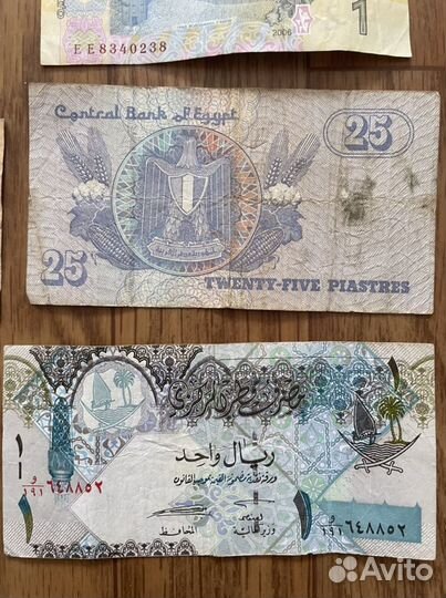 Банкноты Болгария Украина Индонезия Катар Египет