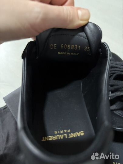 Кожаные кеды YSL Saint Laurent черные