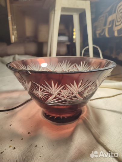 Ваза для фруктов/конфетница СССР, гутное стекло