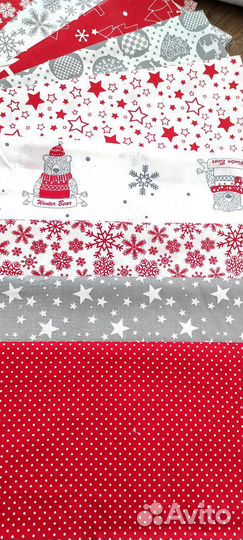 Ткань хлопок 100 новогодняя набор