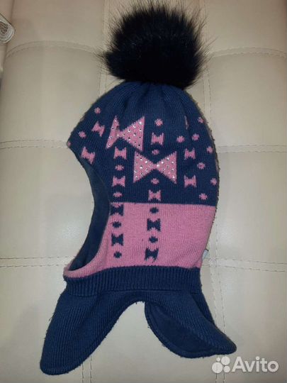 Шапка шлем для девочки зимняя