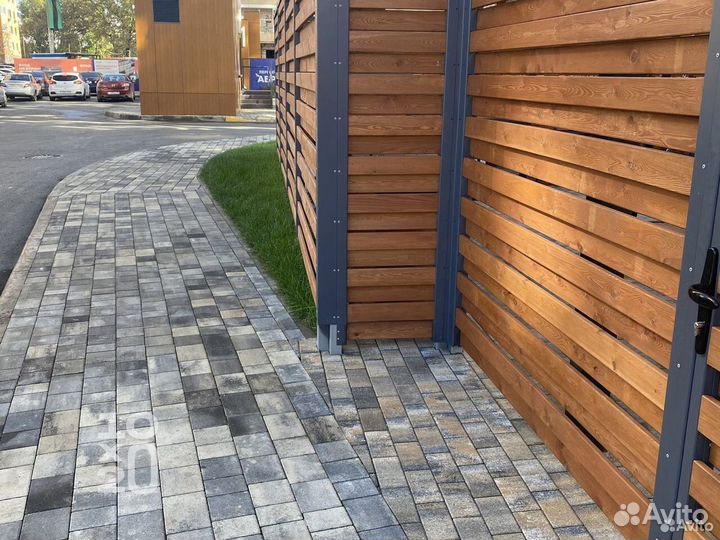 Тротуарная плитка, газонная решетка, бордюры