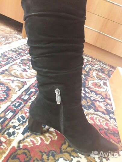 Сапоги зимние натуральные замшевые