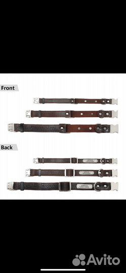 Ошейник именой из натур. кожи для собак