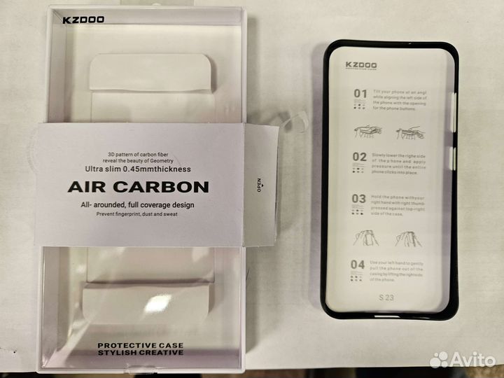 Чехол на samsung s23 kzdoo air carbon