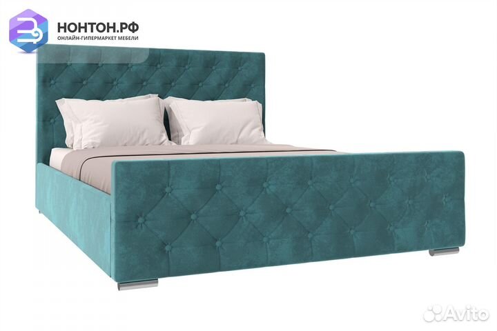 Кровать Мишель велюр бирюзовый