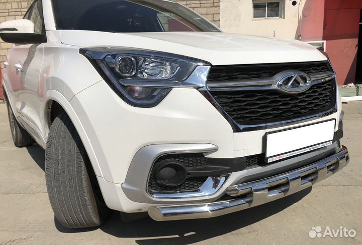 Защита пер бам с перемычками Chery Tiggo 4 2019г