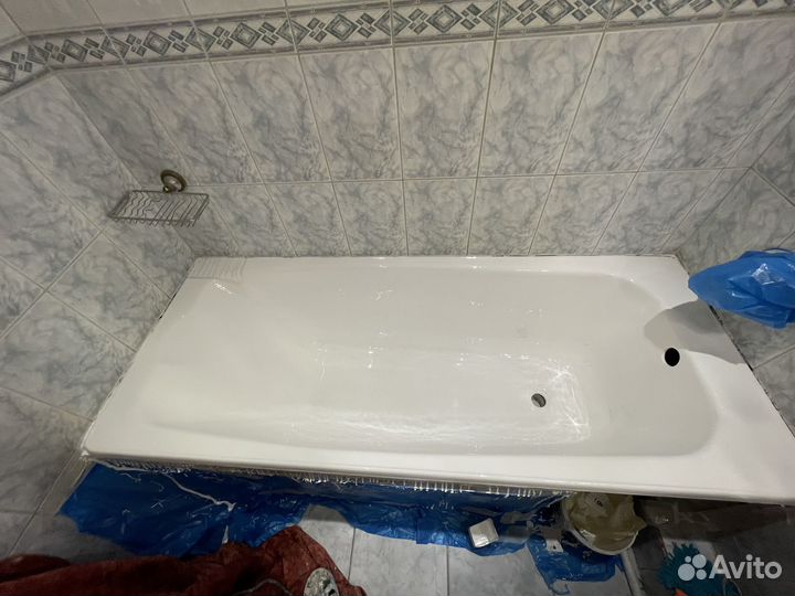 Реставрация ванн жидким акрилом эмалью мрамором