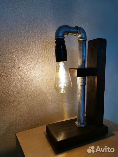 Светильник/настольная лампа лофт из дерева