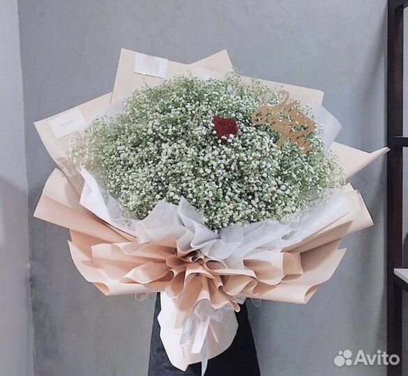 Букет гигант из гипсофилы, доставка гипсофилы