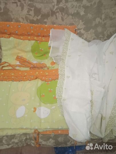 Бортики в кроватку+ балдахин