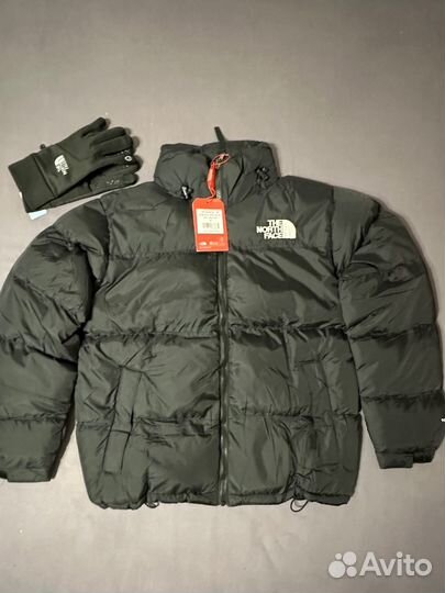 Пуховик + перчатки THE north face
