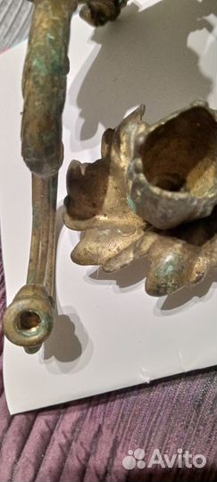Старинный бронзовый подсвечник