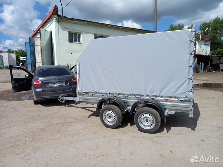 Прицеп с тентом аэро 150 см 33.022. Установка.Лице