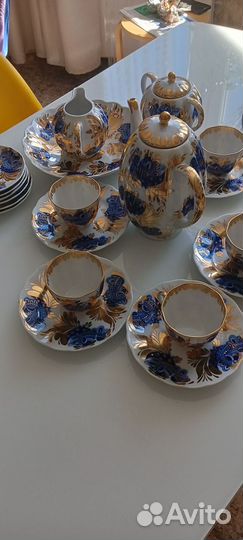 Кофейный сервиз лфз СССР золотой сад