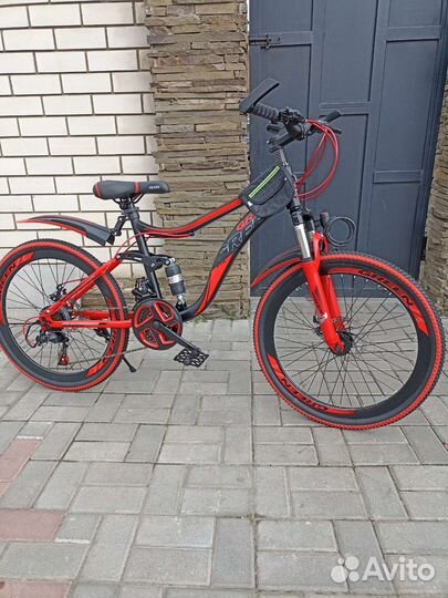 Двухподвеной горный велосипед 24колеса,21 скорост