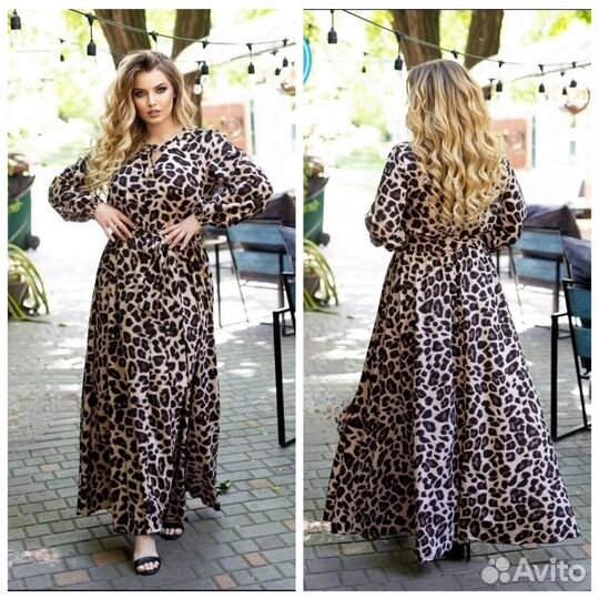 Платье женское новое леопард размер 54-56
