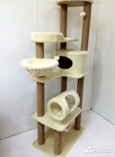 Красивый комплекс с гамаками высокий для крупных кошек c гарантией