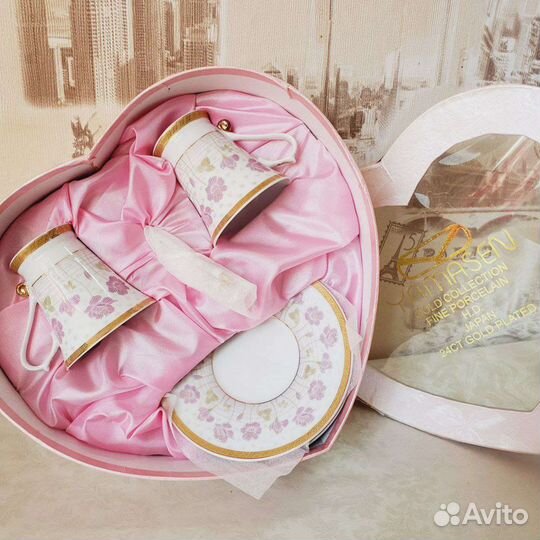 Кофейная пара фарфор костяной. Yamasen 24ct gold