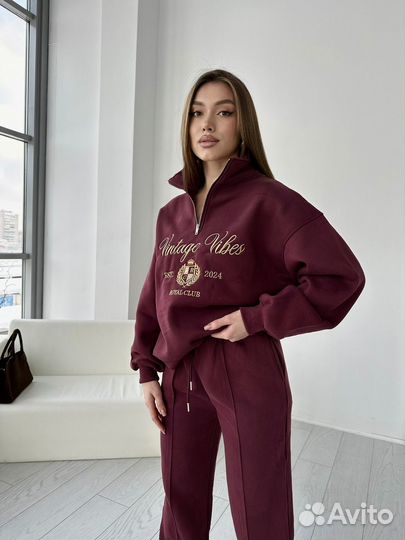 Костюм спортивный женский бургунди бордо