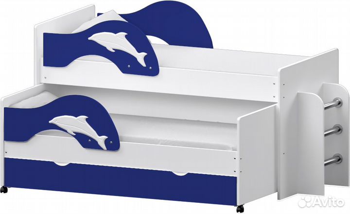 Детская выдвижная кровать для 2 детей
