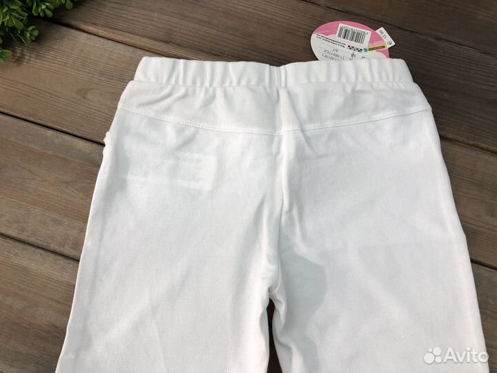Бриджи белые хлопок для девочки 116 122 Италия