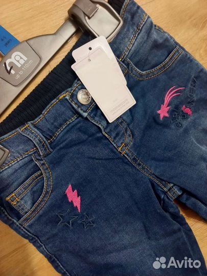 Джинсы утепленные на девочку Mothercare р.104-110