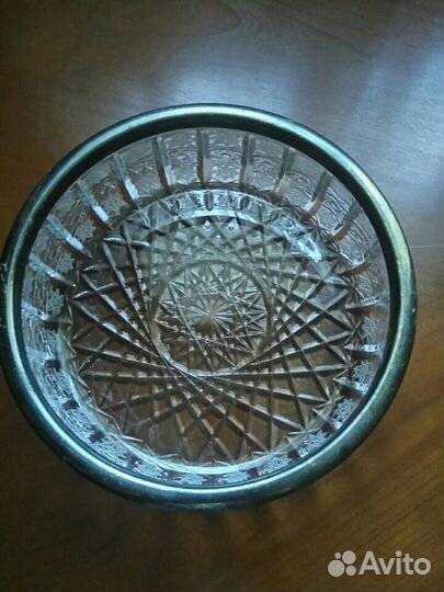 Вазы хрусталь/серебро и хрусталь/мельхиор