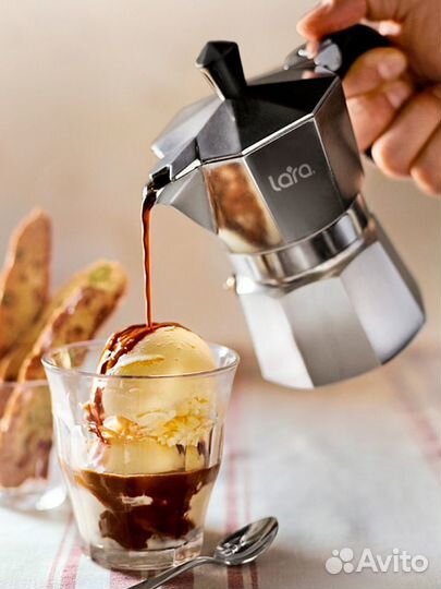 Кофеварка lara LR06-73 450мл гейзерная