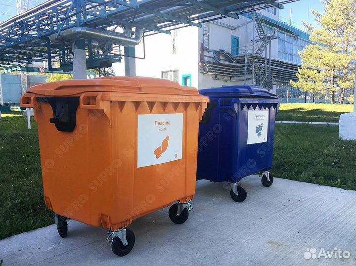 Пластиковый мусорный евроконтейнер 1100л Ш3849