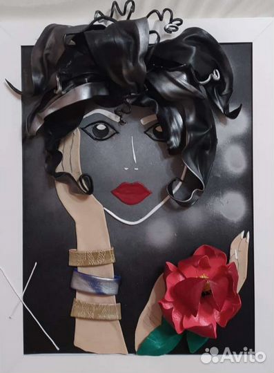 Картина из натуральной кожи