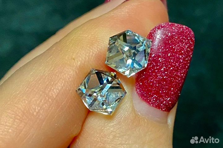 Серьги-кубики 925 с кристаллами Swarovski