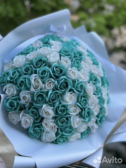 Декоративные мыльные цветы букеты 101 роза