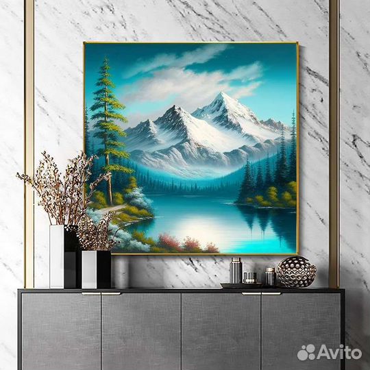 Интерьерная картина маслом горный пейзаж