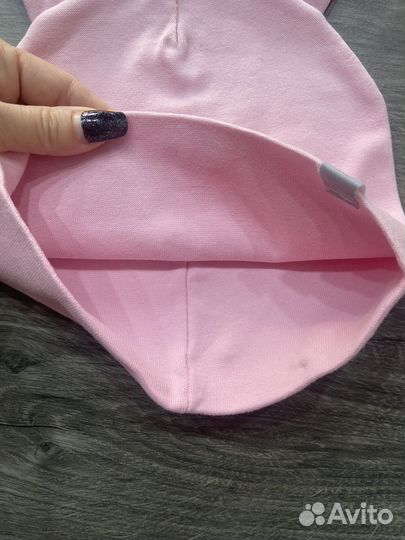 Шапка бини с ушками+снуд