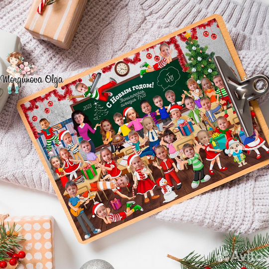 Новогодние коллажи в школу и детский сад