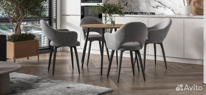 Стол обеденный Бриг 100 Wood Beige, Черный