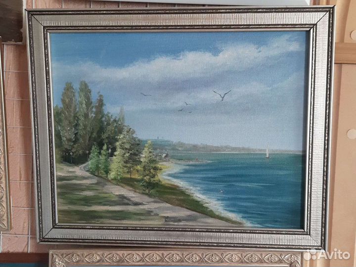 Картина маслом на холсте море, пейзаж Zh.Nataly