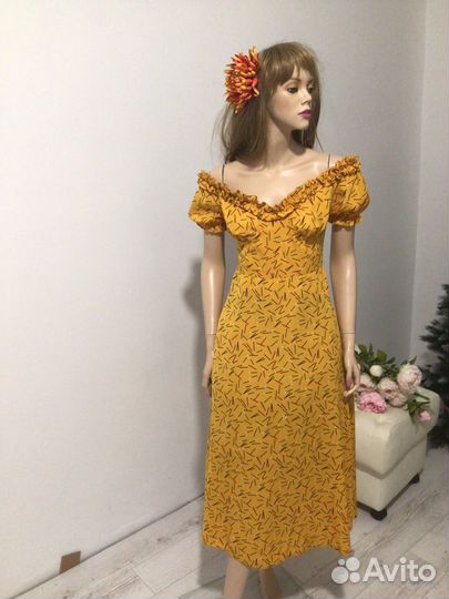 Платье оранжевое со спичками новая коллекция 42-44