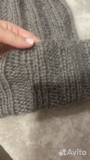 Шапка крупной вязки зимняя