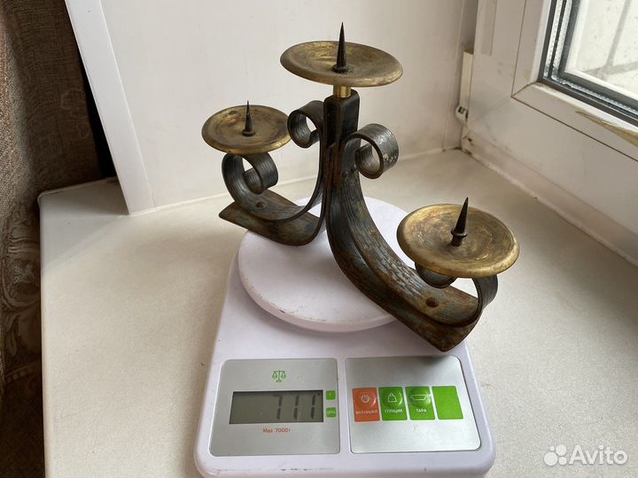 Настольный подсвечник на три свечи ретро