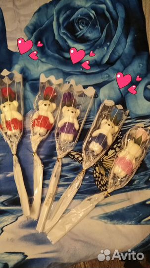 Мишка и роза подарок