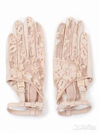 Перчатки Кармен бизе из кружева и натуральной кожи