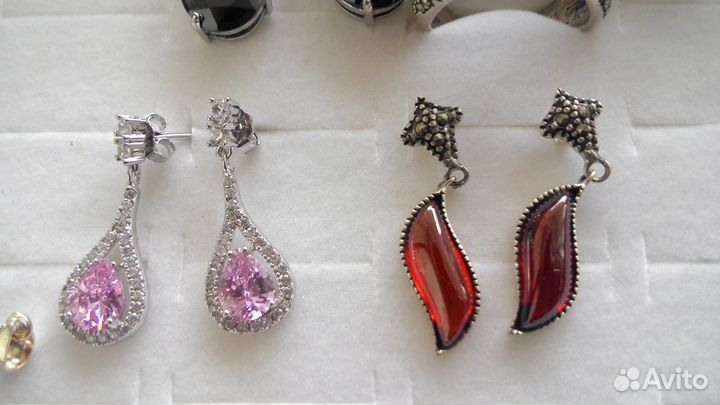 Серьги с лунным камнем